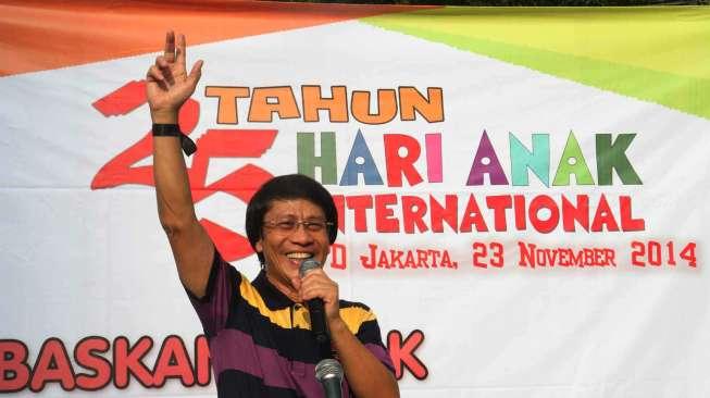 Kak Seto menghadiri peringatan 25 Tahun Hari Anak Internsional di Car Free Day, Minggu (23/11). [suara.com/Oke Atmaja]