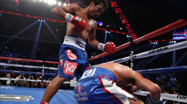 Lima Kali Jatuhkan Algieri, Pacquiao Menang Angka