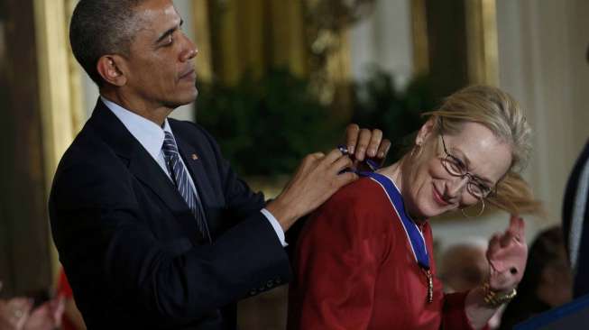 Obama membeberkan kepada sejumlah tamu akan kekagumannya pada sosok aktris Meryl Streep.