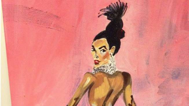 Seniman Ini Melukis Foto Bugil Kim Kardashian dengan Penisnya