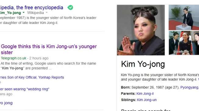 Google Gagal Bedakan Foto Kim Jong Un dan Saudarinya Kim Yo Jong