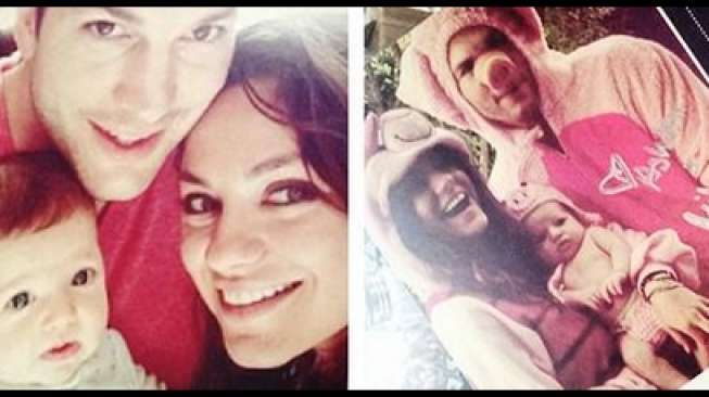 Foto Anak Ashton Kutcher dan Mila Kunis yang beredar di media sosial. [Twitter]