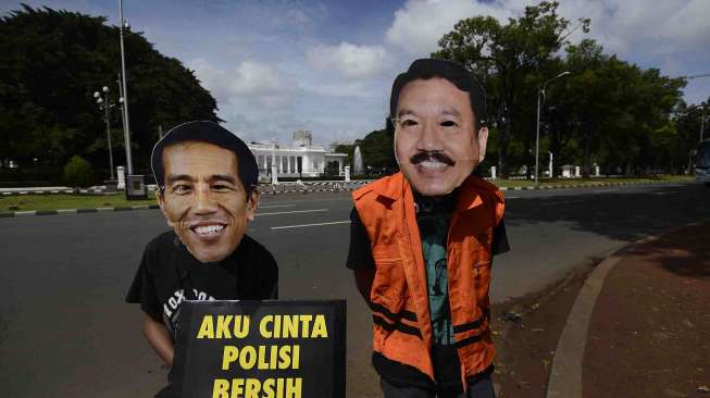 Aksi itu mendesak Presiden Joko Widodo mencabut pencalonan Komjen Budi Gunawan.