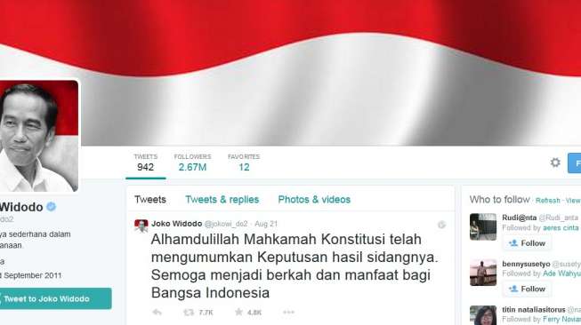 Ini 2 Tweet Terakhir Jokowi