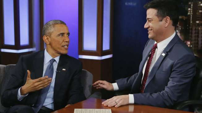 Presiden AS Barack Obama tampil di acara talkshow. 