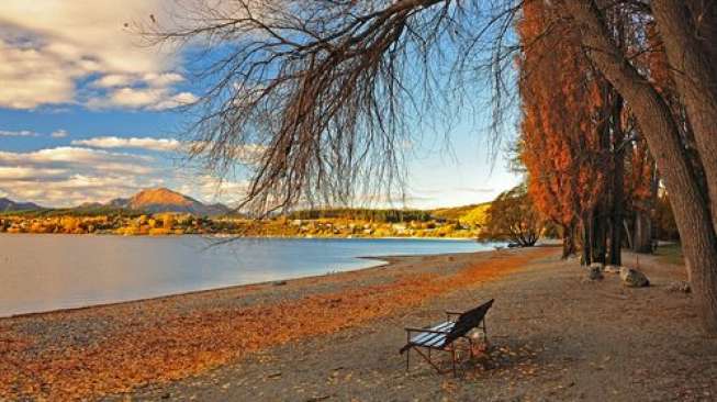 Danau Wanaka di Selandia Baru, saat musim gugur. (Shutterstock)