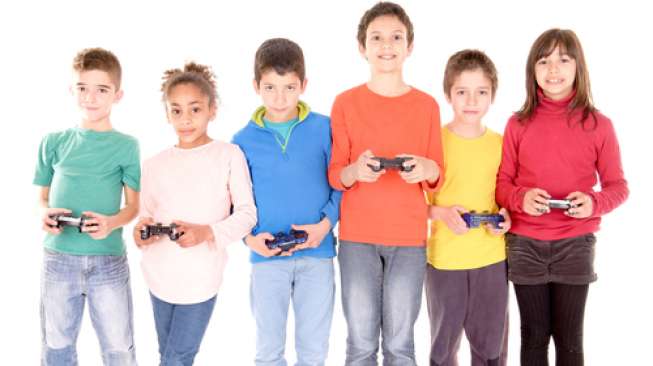 Ilustrasi anak-anak sedang main video game. (Shutterstock)