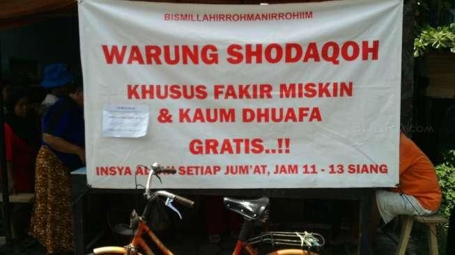 Fakir Miskin dan Dhuafa Bisa Makan Gratis di Warung Shodaqoh Ini