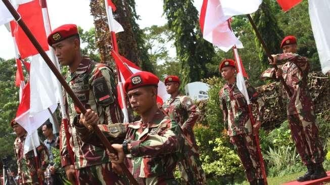 Komando Pasukan Khusus (Kopassus) menggelar syukuran Hari Ulang Tahun (HUT) yang ke-63, (29/4) di Makopassus, Cijantung, Jakarta Timur. [Suara.com/Oke Atmaja]