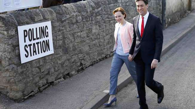 Ed Miliband dan istrinya Justine