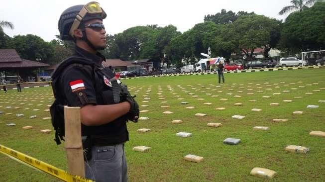 Polisi Sita 2,1 Ton Ganja Kering Dari Aceh