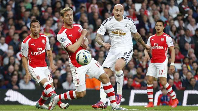 Swansea Taklukkan Arsenal di Emirates