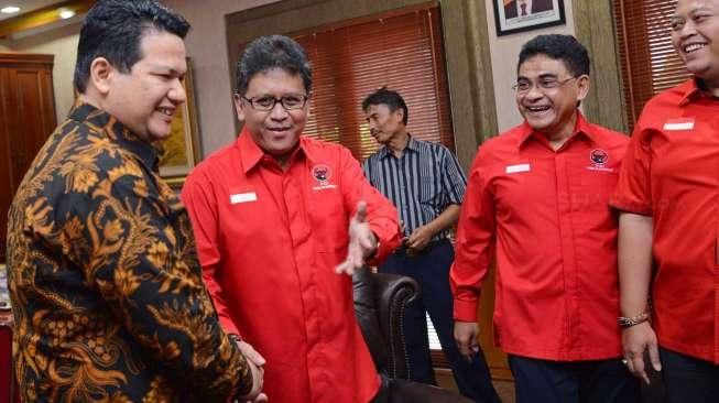 Pertemuan tersebut untuk menyampaikan kepengurusan DPP PDI Perjuangan yang baru, hasil Kongres IV di Bali.