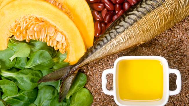 Berbagai makanan yang mengandung asam lemak omega 3. (Shutterstock)