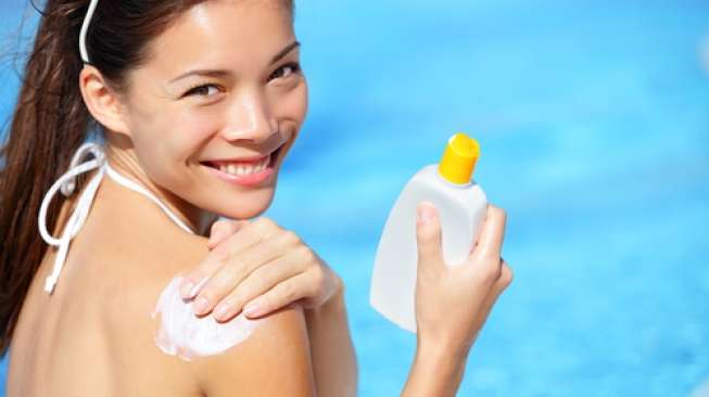 Ilustrasi tabir surya, sunscreen. (Shutterstock)