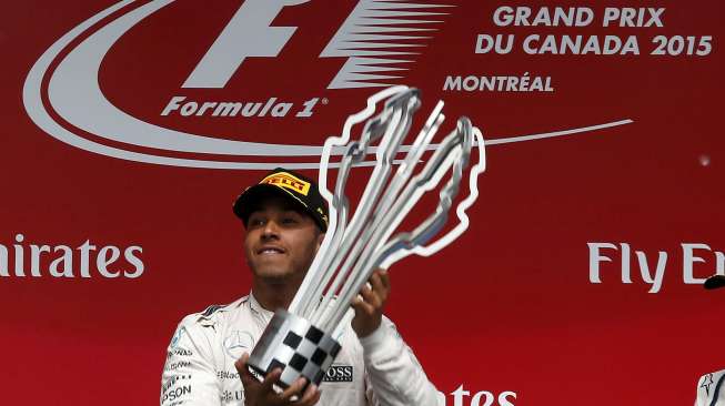 Pebalap Mercedes asal Inggris, Lewis Hamilton menjuarai GP Kanada, (7/6). [Reuters/Chris Wattie]