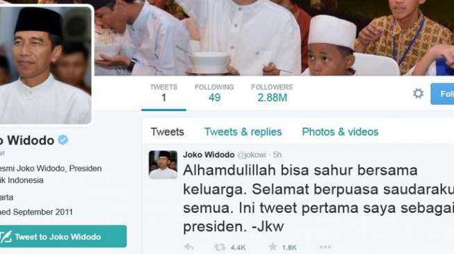 Ulang Tahun Ke-54, Ini Kicauan Perdana Presiden @jokowi
