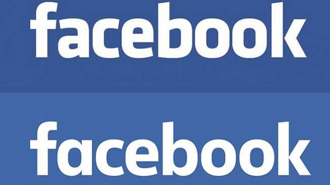 Logo Facebook yang lama (atas) dan yang baru. (Facebook)