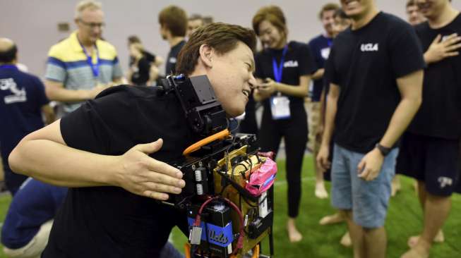 Kemeriahan Piala Dunia Robot yang berlangsung di Hefei, Anhui, Cina (23/7) [Reuters]