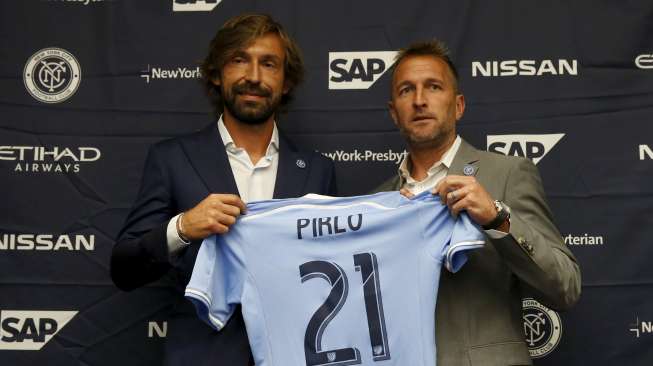 Andrea Pirlo diperkenalkan secara resmi sebagai pemain New York City FC (24/7) [Reuters/Mike Segar]