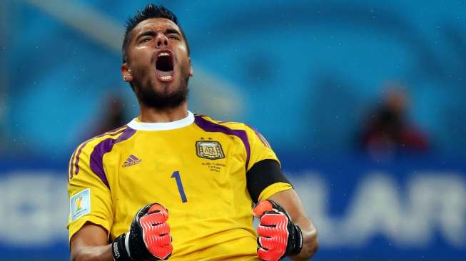 Cedera Lutut, Sergio Romero Dipastikan Absen di Piala Dunia 2018