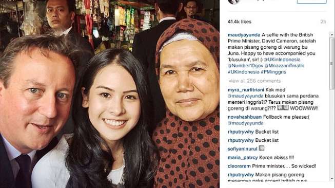 David Cameron, Maudy Ayunda dan Pisang Goreng