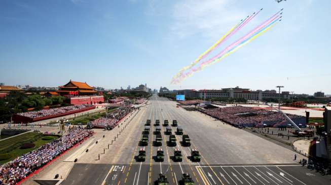 Cina menggelar parade militer terbesar dalam sejarah, pada hari Kamis (3/9/2015). [Reuters]