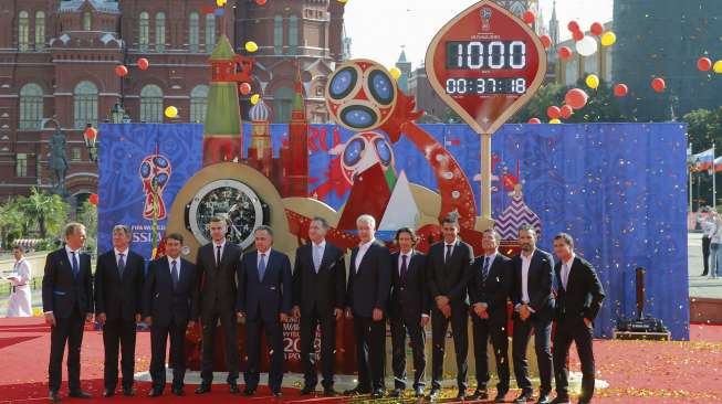 Acara menghitung mundur 1000 hari menjelang pelaksanaan Piala Dunia 2018 di Rusia. Reuters/Maxim Shemetov