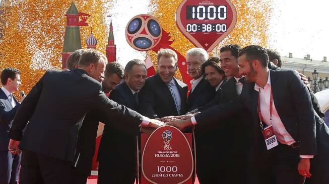 Acara menghitung mundur 1000 hari menjelang pelaksanaan Piala Dunia 2018 di Rusia. Reuters/Maxim Zmeyev