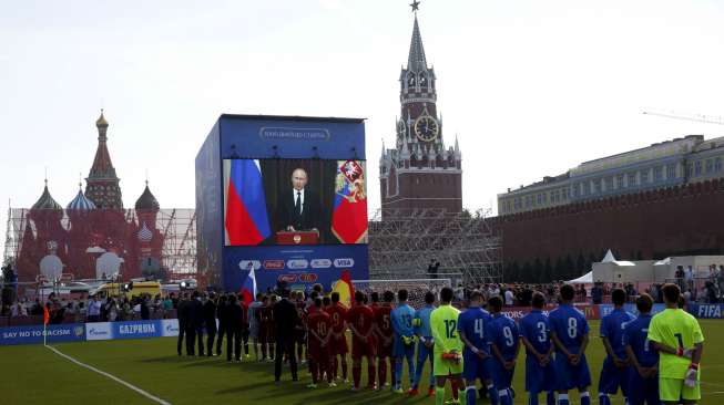Acara menghitung mundur 1000 hari menjelang pelaksanaan Piala Dunia 2018 di Rusia. Reuters/Maxim Zmeyev