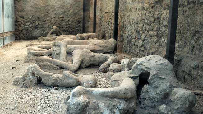 Sisa-sisa jenazah di Kota Kuno Pompeii. (Shutterstock)