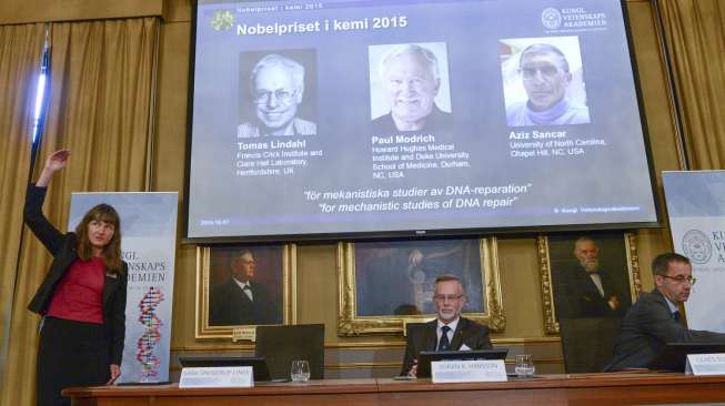 Ilmuwan Turki, Swedia dan AS Raih Nobel Kimia 2015