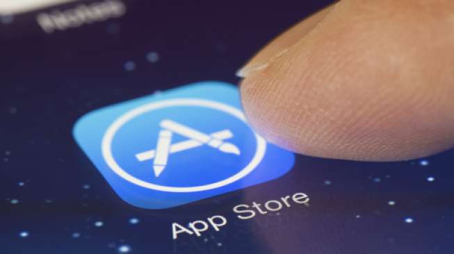 Ilustrasi App Store, toko aplikasi Apple (Shutterstock).