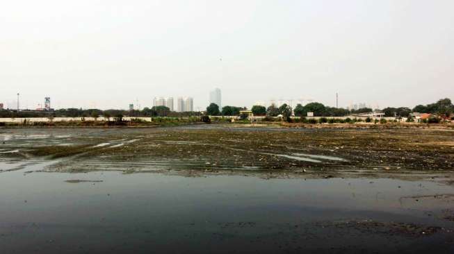 Penampakan Waduk Ria-Rio di kawasan Pulogadung, Jakarta Timur, Senin (2/11).