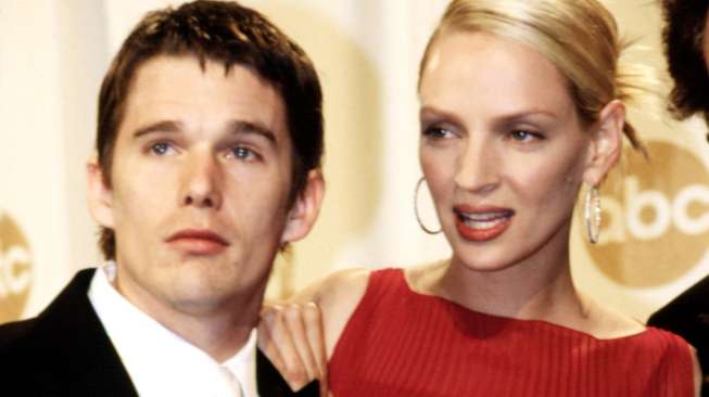 Ethan Hawke, Uma Thurman at the Academy Awards, March, 2000