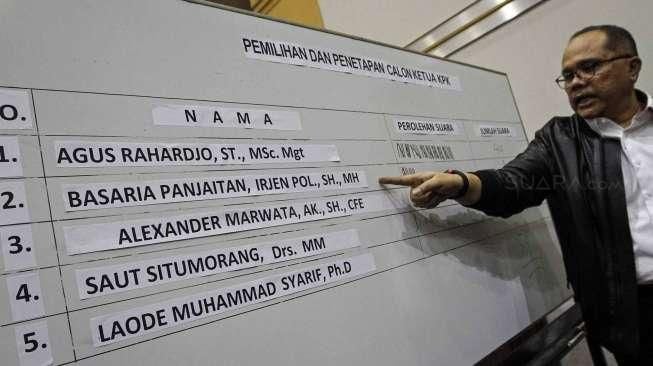  Hasil voting capim KPK terpilih yakni Agus Rahardjo dengan jumlah 53 suara ditetapkan sebagai Ketua KPK yang baru.