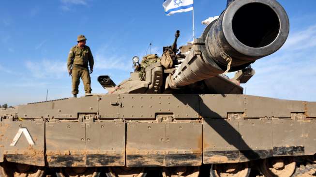 Ilustrasi tank Israel. (Shutterstock)