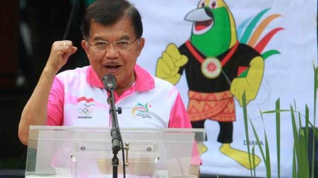 Acara peluncuran logo dan maskot Asian Games XVIII tahun 2018, di kompleks Stadion Utama Gelora Bung Karno (GBK), Senayan, Jakarta, Minggu (27/12/2015). [Suara.com/Oke Atmaja]