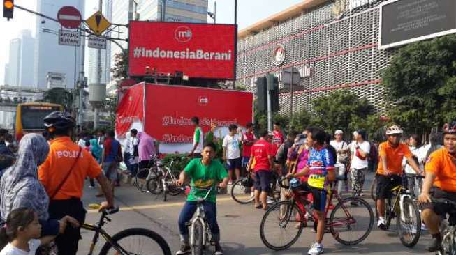 Di Sela CFD, Warga Gelar Aksi Solidaritas Korban Bom Thamrin