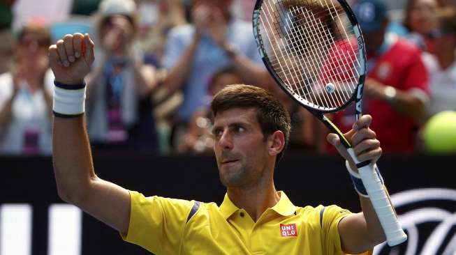 Menang di Babak I, Djokovic Kirim Pesan Mesra Untuk Sang Istri
