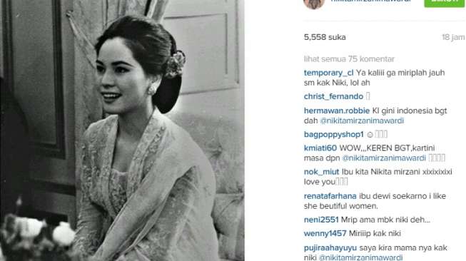 Foto Ratna Dewi Sukarno yang diunggah Nikita Mirzani di Instagramnya. [Instagram]