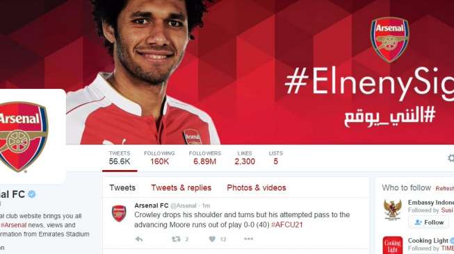 Twitter: Arsenal Paling Top Sedunia, MU Terfavorit di Indonesia