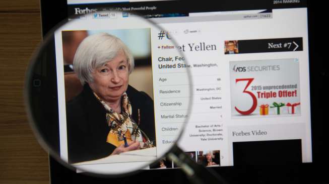 Janet Yellen: The Fed Bakal Naikkan Suku Bunga Secara Hati-hati