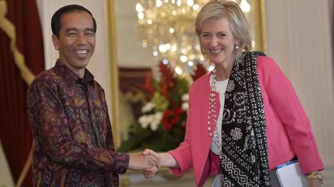 Presiden Jokowi dan Putri Astrid dari Belgia Bertemu di Istana