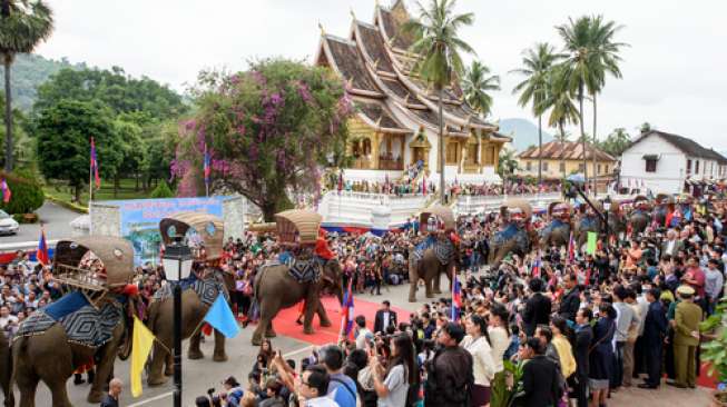 LUANGPRABANG, LAOS- DEC 9: Celebration 20th anniversary of Luang-Prabang World Heritage Site on December 9, 2015 in LuangPrabang, Laos