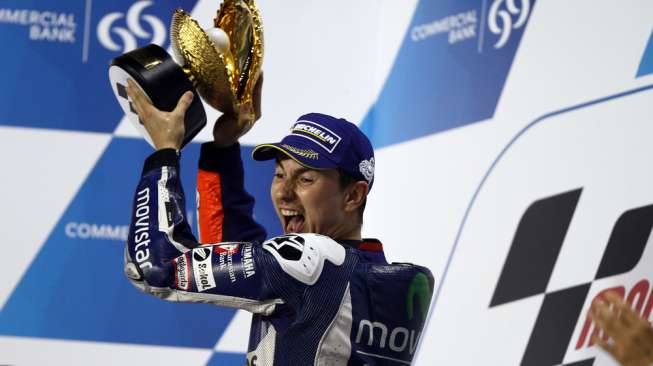 Pebalap Spanyol, Jorge Lorenzo, saat menjuarai seri perdana MotoGP 2016 di GP Qatar, (20/3) [Shutterstock]