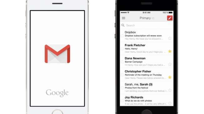 Ilustrasi Gmail di iPhone (Shutterstock)