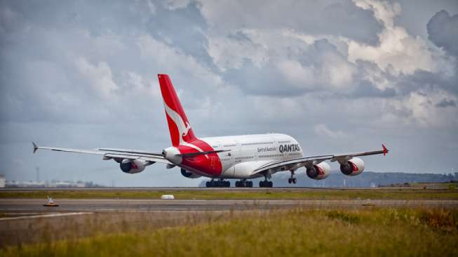 Ilustrasi pesawat Qantas Airlines. (Shutterstock)