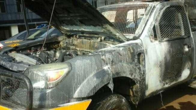 Mobil Polisi Tiba-tiba Terbakar di Semanggi