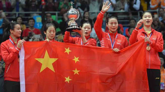 Cina menjadi juara Piala Uber 2016 setelah di final mengalahkan Korsel 3-1.